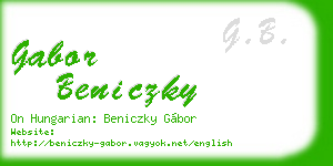 gabor beniczky business card