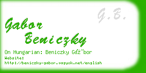 gabor beniczky business card